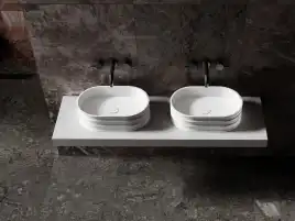 Раковина накладная ABBER STEIN 56х36х16 AS2650, овальная, белая матовая