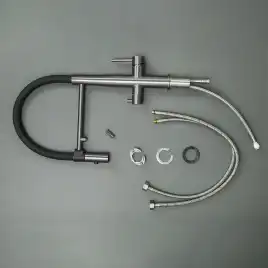 Смеситель для кухни с гибким изливом AVS PureRiver оружейная сталь, 811-170-GM