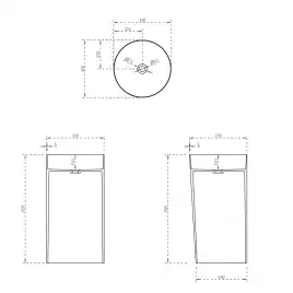 Раковина напольная ABBER STEIN 45х45х85 AS2506, круглая, белая матовая