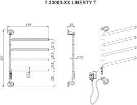 Полотенцесушитель электрический Allen Brau Liberty 683х489 7.33000-BN брашированный никель