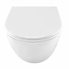 Подвесной унитаз Azario PRO PRO-0001 UQ3 безободковый, смыв Торнадо, в комплекте с сидением микролифт, Белый глянцевый