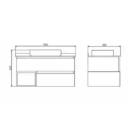 Тумба с умывальником Comforty Прага 90 Дуб белый, 00-00014424