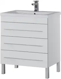 Тумба под раковину Aquanet Верона 75 белый (напольная 3 ящика) 178254