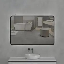 Зеркало с подсветкой AVS Неро 120x80 см, черное