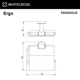 Держатель туалетной бумаги Whitecross ERGO gold brushed, ER2262GLB, Золото брашированное