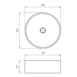 Раковина AVS Лилиан 36x36 темно-серая матовая с донным клапаном