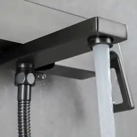 Смеситель для ванны Gappo G3217-9  с коротким изливом, Оружейная сталь