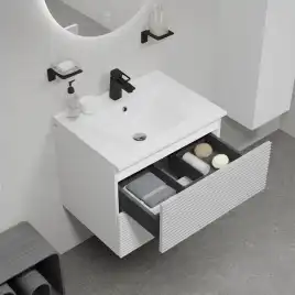 Тумба с раковиной IDDIS Bild 60, подвесная, Белая, BIL60W0i95K