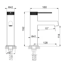 Смеситель для раковины Vincea Rim VBF-2RM1MB однорычажный, матовый черный