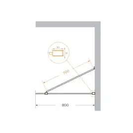 Душевая перегородка универсальная LIBERTA-L-1-TB-80-GR-Cr стекло Тонированное (графит), профиль Хром