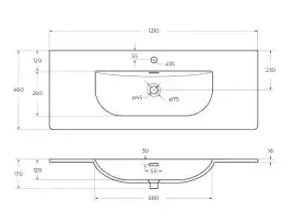 Керамическая раковина BelBagno BB-8099-120