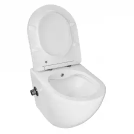 Подвесной унитаз Azario Allegro AZ-3105B c функцией биде, безободковый с сидением микролифт, цвет белый