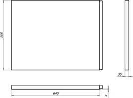 Боковой экран Aquanet 70 см для ванн West/Nord/Roma/Largo, Белая