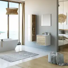 Тумба с раковиной подвесная Aqwella 5 Stars Miami 60 см, Mai.01.06, цвет Дуб сонома