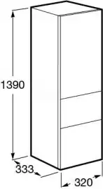 Пенал Roca Ronda ZRU9303006 подвесной, правый, цвет, Белый матовый, бетон