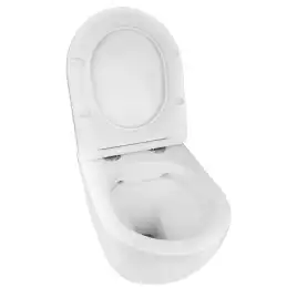 Унитаз подвесной Azario Gloria AZ-2003 подвесной, безободковый, с сиденьем микролифт, Белый глянцевый