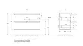 Тумба под раковину BelBagno UNO-1000-2C-SO-VO подвесная, Еловый Матовый