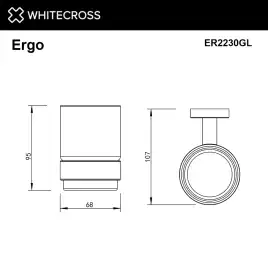 Стакан для щеток Whitecross ERGO gold, ER2230GL, Золото глянцевое