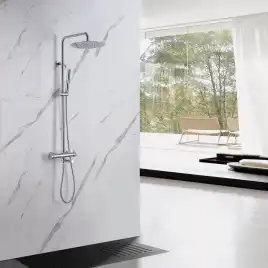 Душевая система Allen Brau Priority 5.31A10-00 для ванны с изливом, верхний и ручной душ, Хром