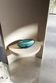 Раковина накладная ABBER KRISTALL 50х35х15 AT2802Aquamarin, овальная, бирюзовая