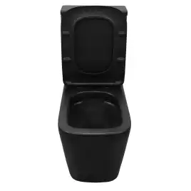 Унитаз-компакт Azario Black King AZ-8303-D напольный, безободковый, в комплекте с бачком и сиденьем микролифт, Черный матовый