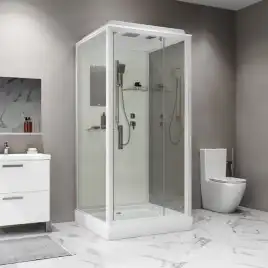 Душевая кабина Niagara Standart 80х80 ST80/15Q низкий поддон, белый профиль