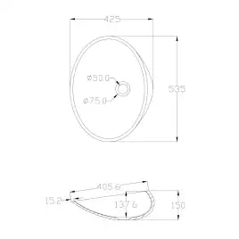 Раковина накладная ABBER KRISTALL 53,5х42,5х15 AT2812Aquamarin, овальная, бирюзовая