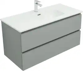 Тумба под раковину Aquanet Вега 2.0 100 мисти грин, подвесная, 337957