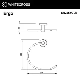 Полотенцедержатель кольцо Whitecross ERGO gold brushed, ER2254GLB, Золото брашированное