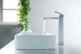 Смеситель для накладной раковины Aquatek Либра AQ1604CR, однорычажный, высокий, Хром