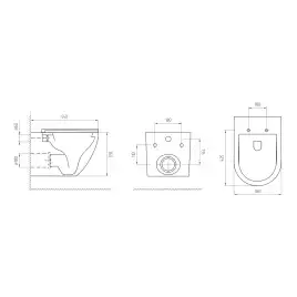 Унитаз подвесной AVS Сфера 801-0034-P-T2-GW безободковый, белый