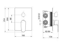 Смеситель для ванны Aquatek Оберон AQ1247BG, Золото матовое