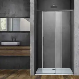 Душевая дверь Vincea Soft 120 VDS-3SO120CLGM, раздвижная, профиль вороненая сталь, стекло прозрачное