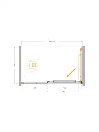 Душевая дверь CEZARES LUX-B-FS-11-130-C-GM прозрачное стекло, профиль Оружейная сталь