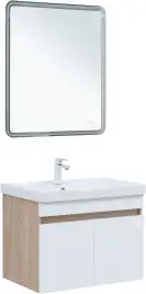 Тумба под раковину Aquanet Оптима 70 дуб светлый/белый сатин, 344800