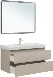 Тумба под раковину Aquanet Вега 2.0 100 бежевый, подвесная, 337939
