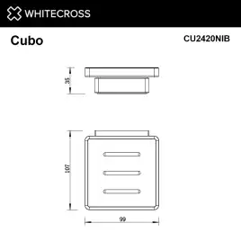 Мыльница Whitecross CUBO nickel brushed, CU2420NIB, Никель брашированный