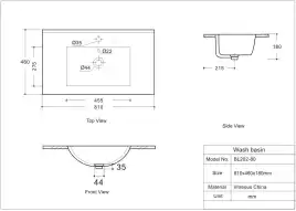 Раковина Aquanet Flow 80, белая, 347431
