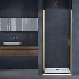 Душевая дверь Vincea Alpha 90 см, VDP-3AL900CLG, профиль Брашированное золото, стекло Прозрачное