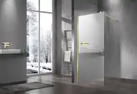 Душевая перегородка Vincea Walk in 100 VSW-1H100MRG, профиль матовый золотой, стекло зеркальное