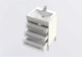 Тумба под раковину Aquanet Верона 58 белый (напольная 3 ящика) 178253