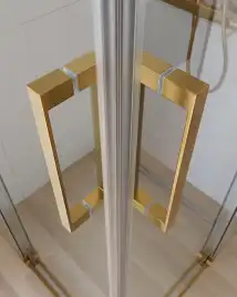 Душевой уголок CEZARES SLIDER-A-2-80/90-C-BORO стекло Прозрачное, профиль Брашированное золото