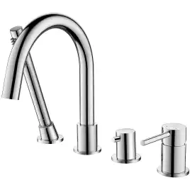 Смеситель на борт ванны Aquatek Европа AQ1348CR, однорычажный, с внутренней частью, Хром