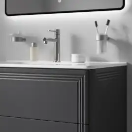 Тумба с раковиной IDDIS Oxford Neo 80, подвесная, Темно-серый, OXN80D0i95K