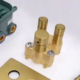 Встраиваемая душевая система AVS LUXURY 811-502-BG термостат, брашированное золото