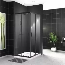 Душевой уголок BelBagno UNO-195-A-2-90-C-NERO профиль Черный стекло Прозрачное