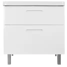 Тумба с раковиной Azario Ника 80 CS00082789, напольная, Белая глянцевая