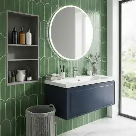 Тумба с раковиной Azario Belloni 100 CS00098076, подвесная, Темно-синий