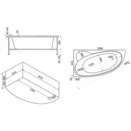 Акриловая ванна Bas Сагра 160х100 L без гидромассажа