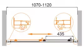 Душевая дверь Cezares MOLVENO 110 см, MOLVENO-BF-1-110-C-Cr-IV, профиль Хром, стекло Прозрачное
